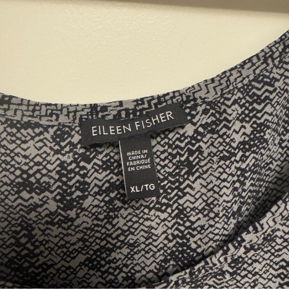 Eileen Fisher Tank Roadster Print Snakeskin Silk Crepe de Chine XL - Picture 2 of 3